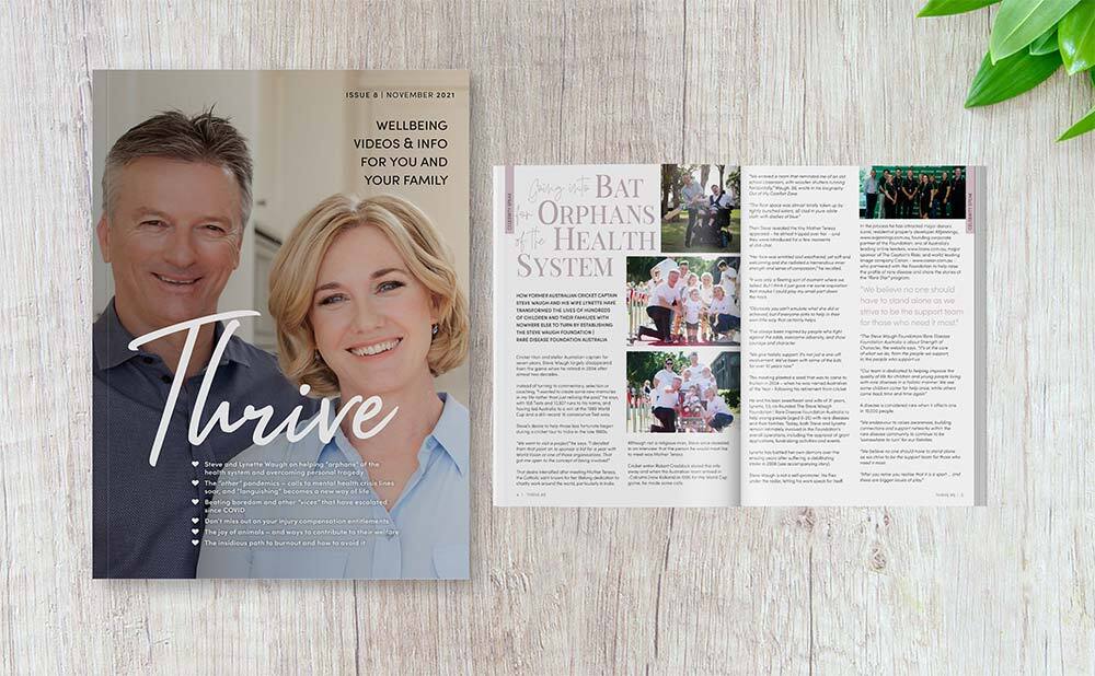 teve Waugh featured in Thrive E-Magazine end-of-year edition, Health and Wellness Magazine