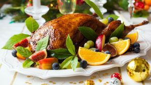 Roasted turkey on a Christmas lunch laden with nutrition is a Christmas superfood